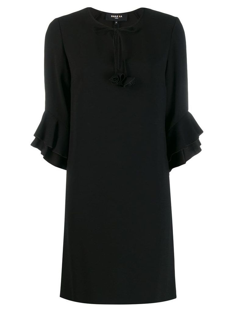 Paule Ka ruffled sleeve dress - Black