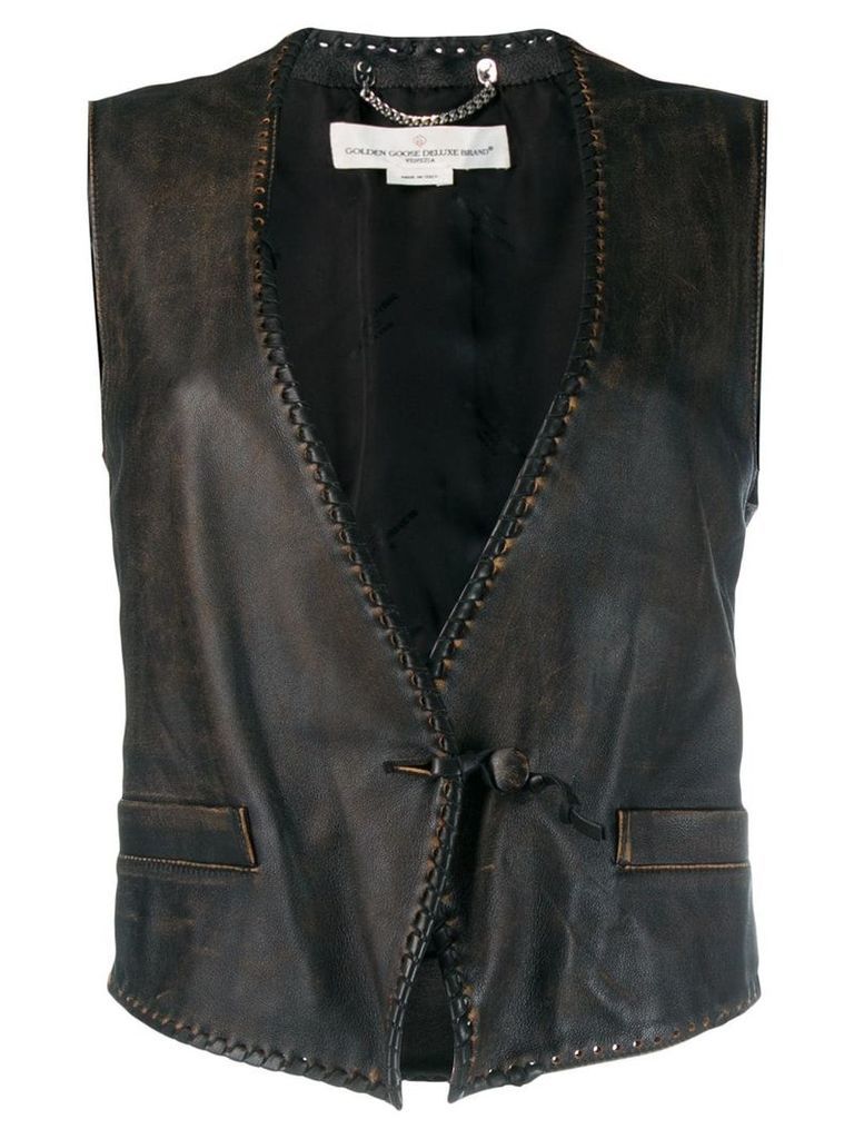 Golden Goose Shiori leather vest - Black