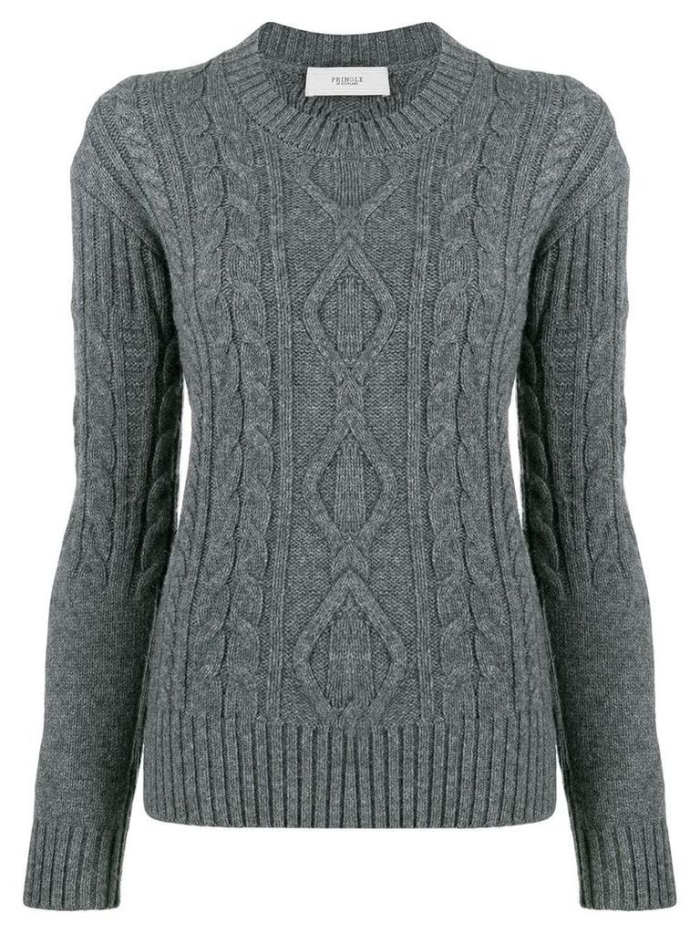 Pringle of Scotland cable-knit fitted sweater - Grey