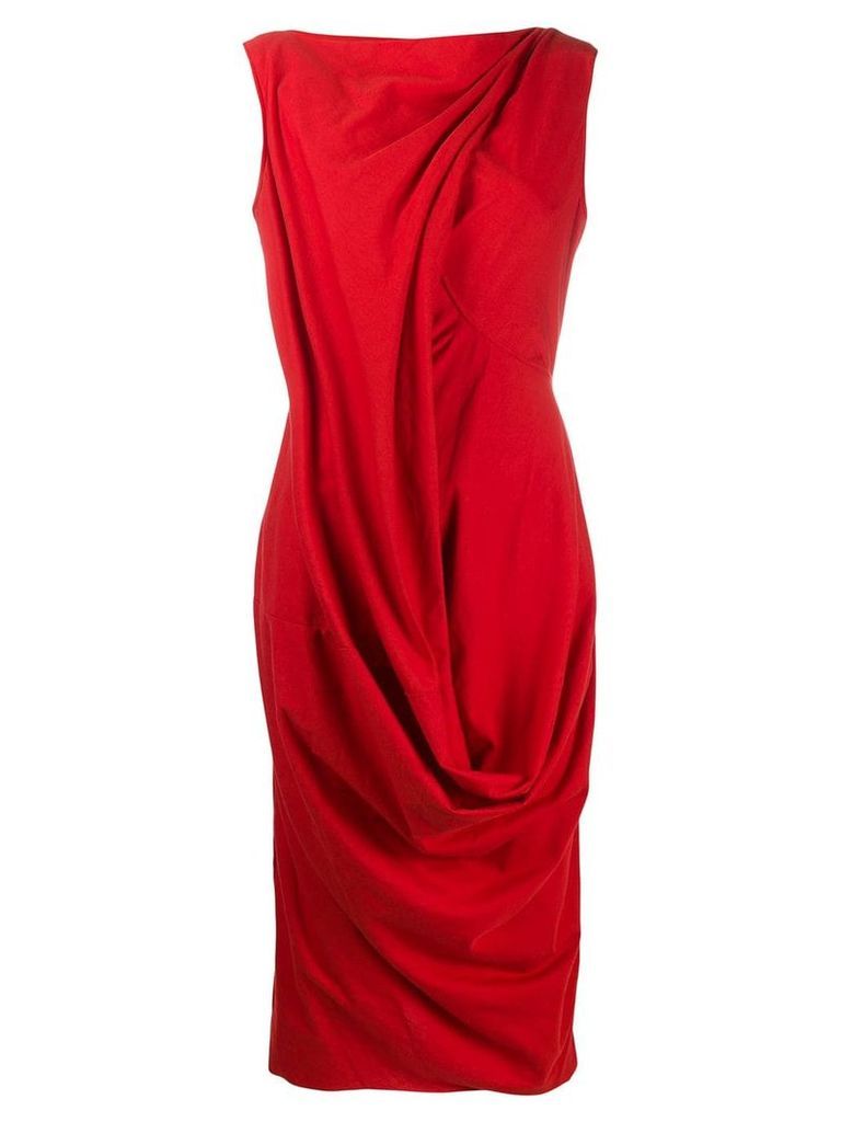 Rick Owens draped design dress - Red