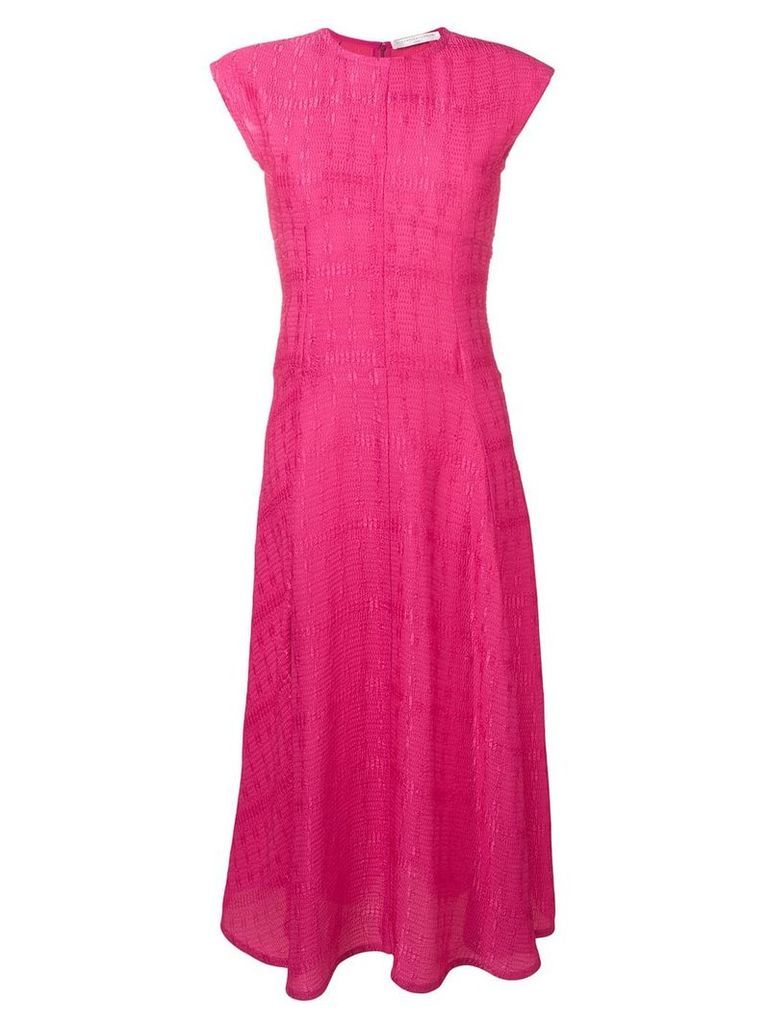 Victoria Beckham cap sleeve linear midi dress - PINK