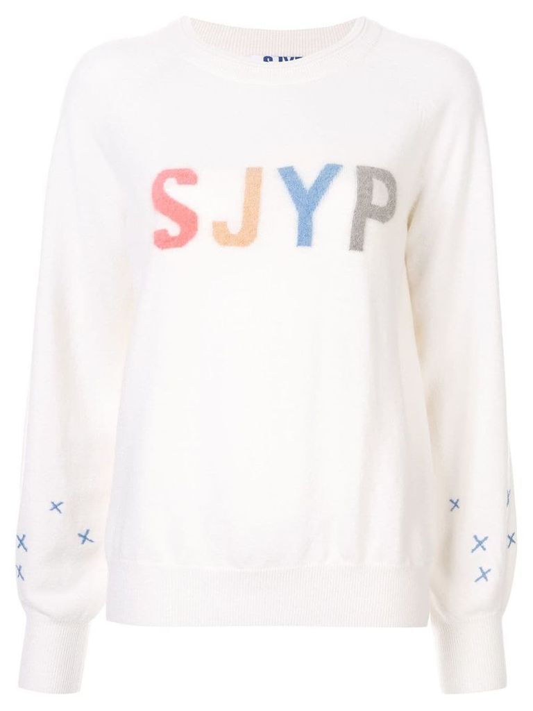 SJYP logo intarsia jumper - White