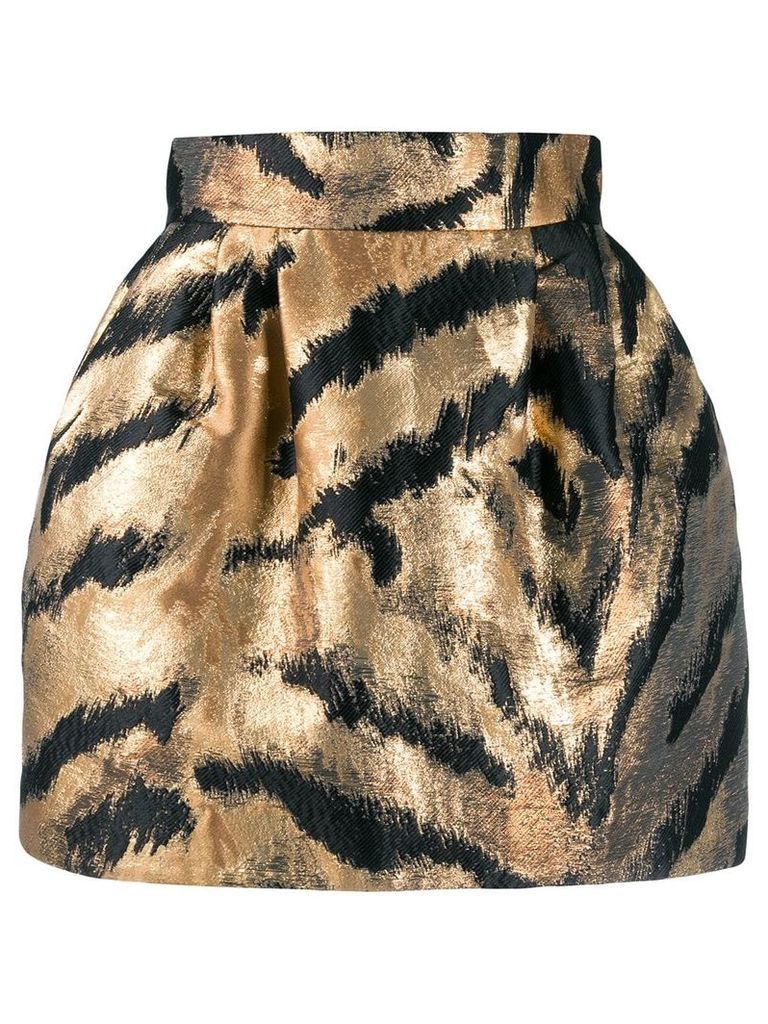 P.A.R.O.S.H. metallic zebra skirt - GOLD