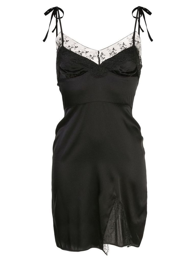 Cynthia Rowley Elizabeth Lace Trim Slip Dress - Black