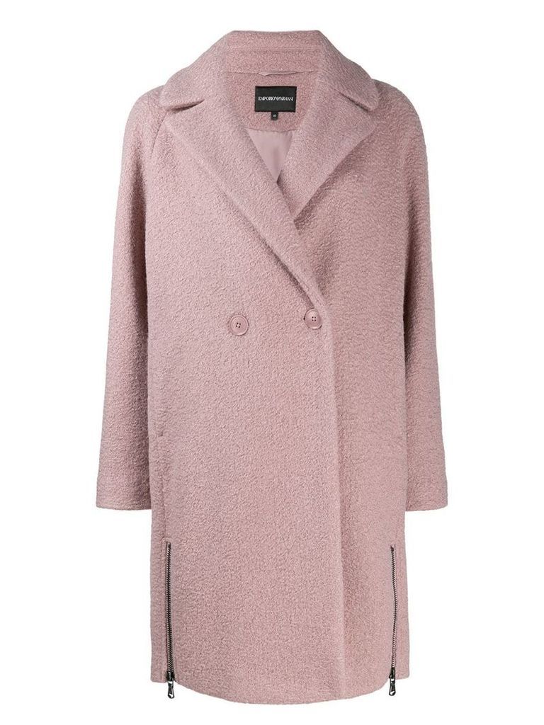 Emporio Armani double-breasted coat - PINK