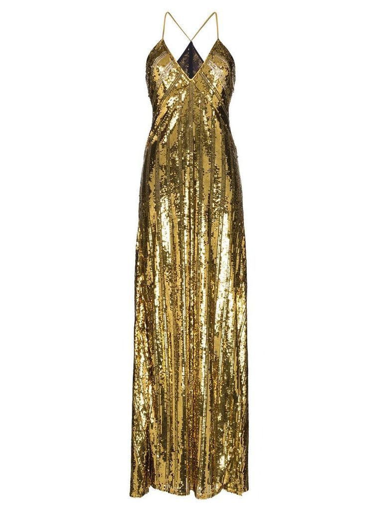 Galvan sequin-embellished long dress - GOLD