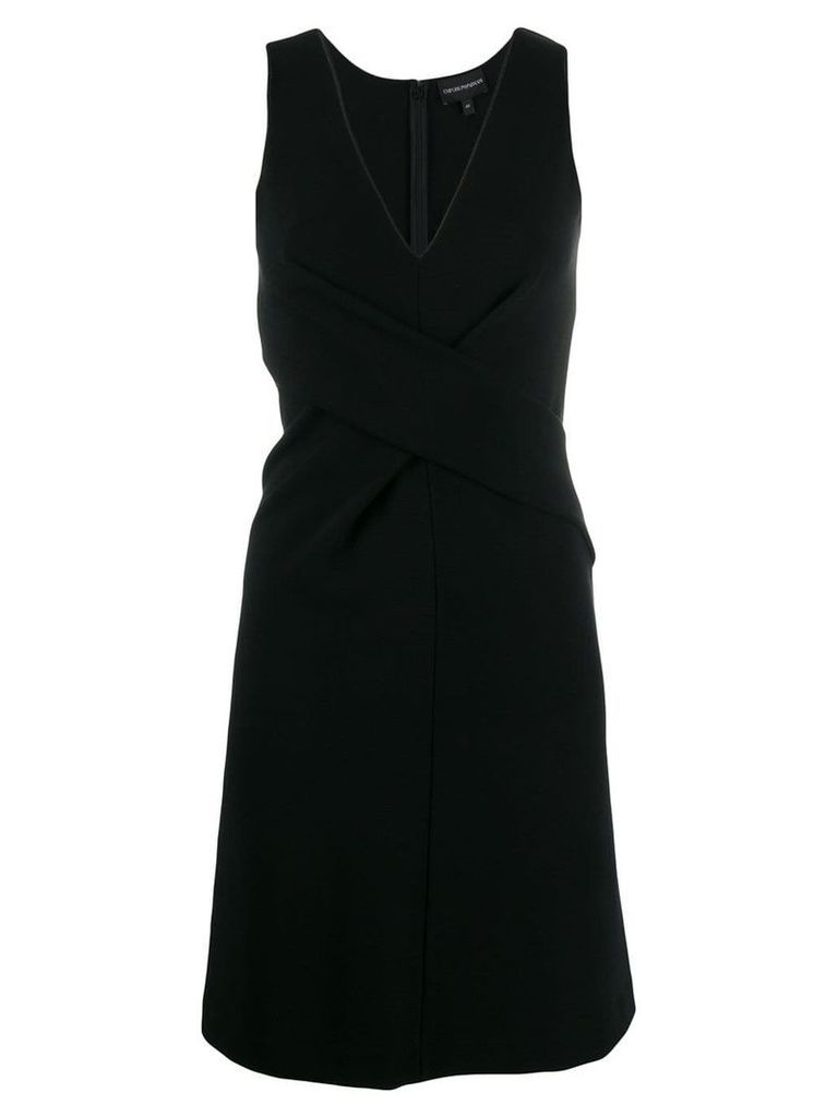 Emporio Armani wrap-front v-neck dress - Black