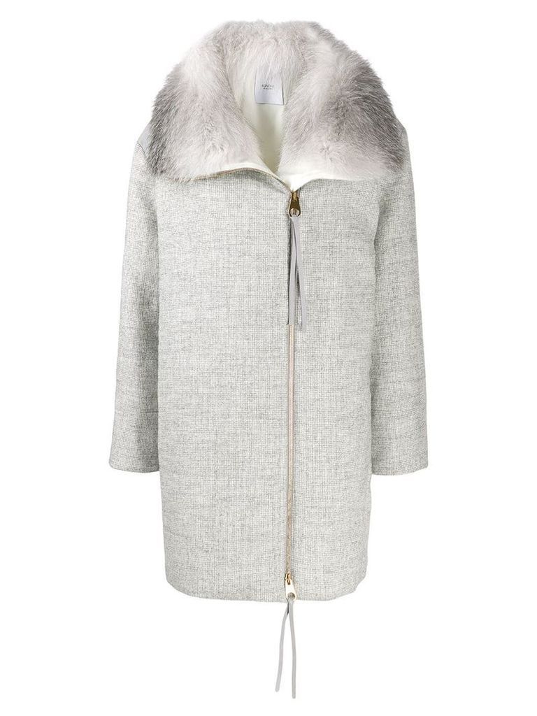Agnona zipped mid-length coat - Grey