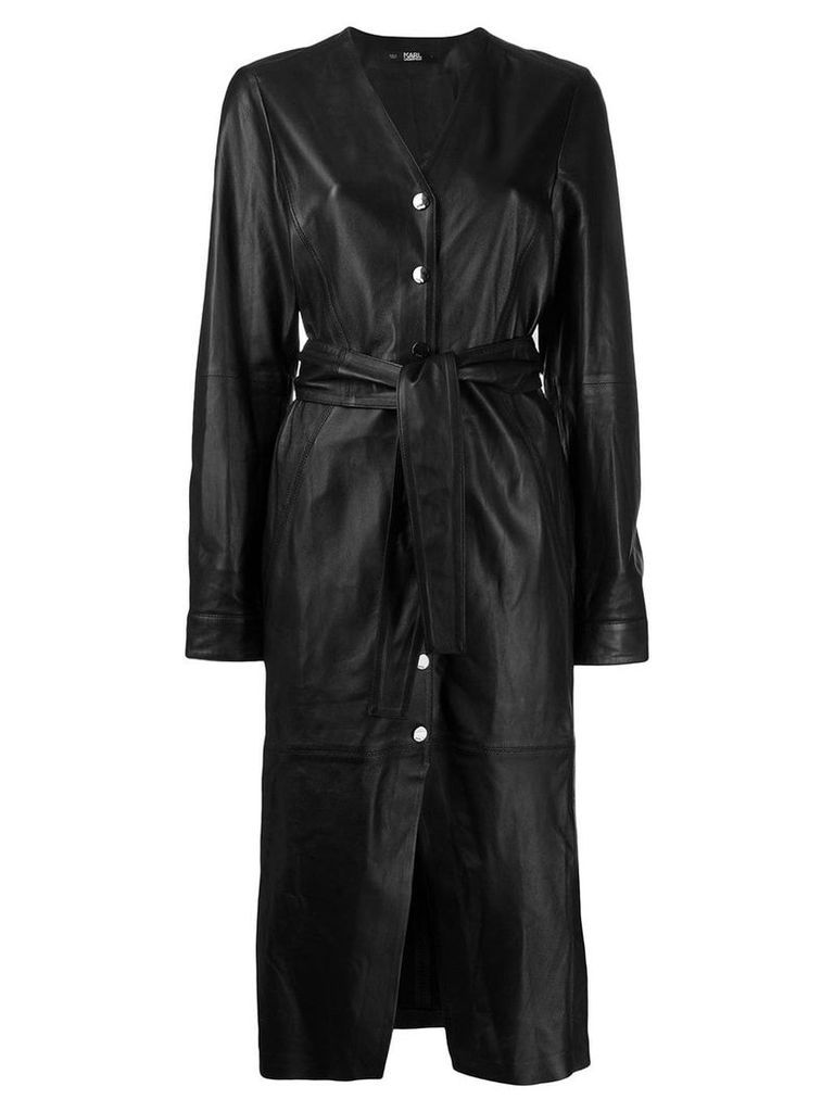 Karl Lagerfeld leather midi dress - Black