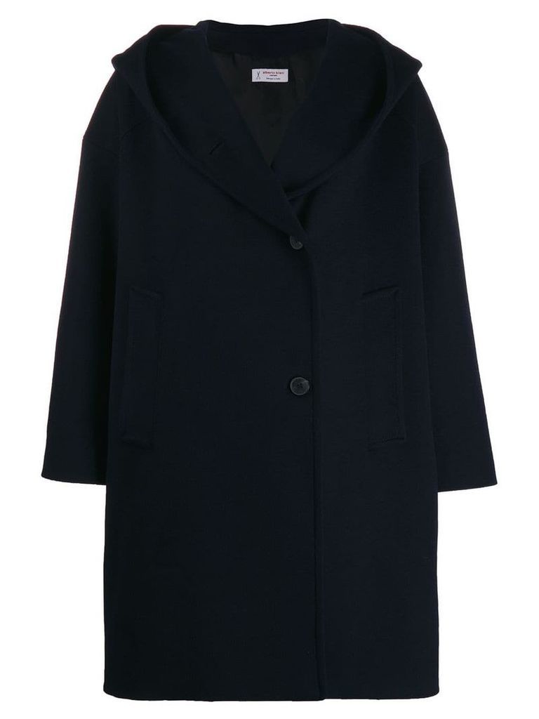 Alberto Biani hooded single breasted coat - Blue