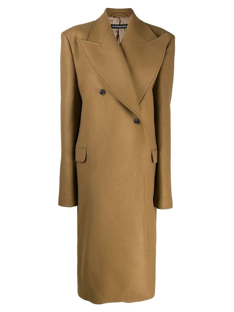 Y/Project double-breasted overcoat - Brown