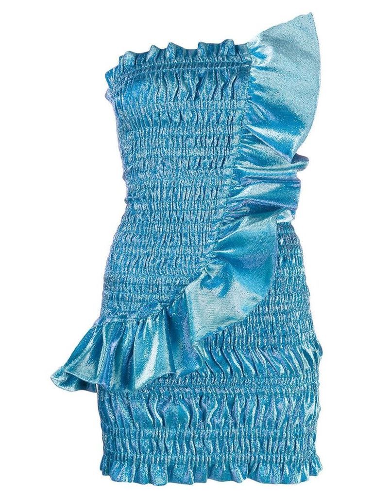 Area strapless ruched dress - Blue