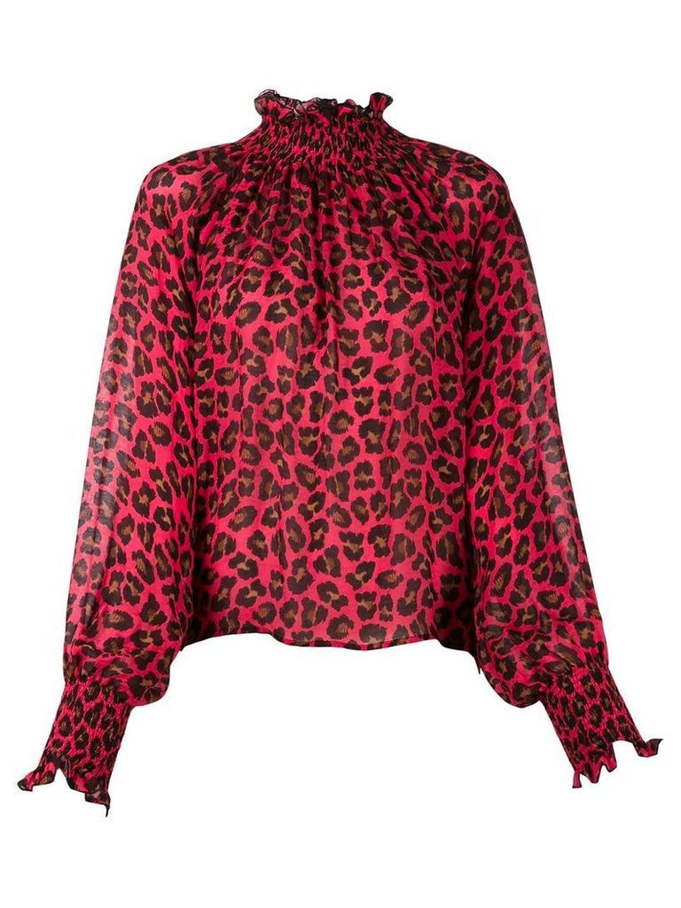 MSGM leopard print blouse - Red