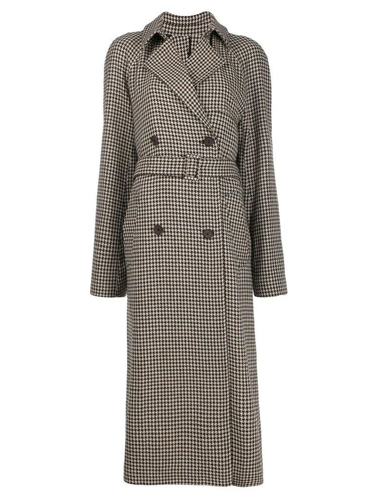 Rokh houndstooth check trench coat - NEUTRALS