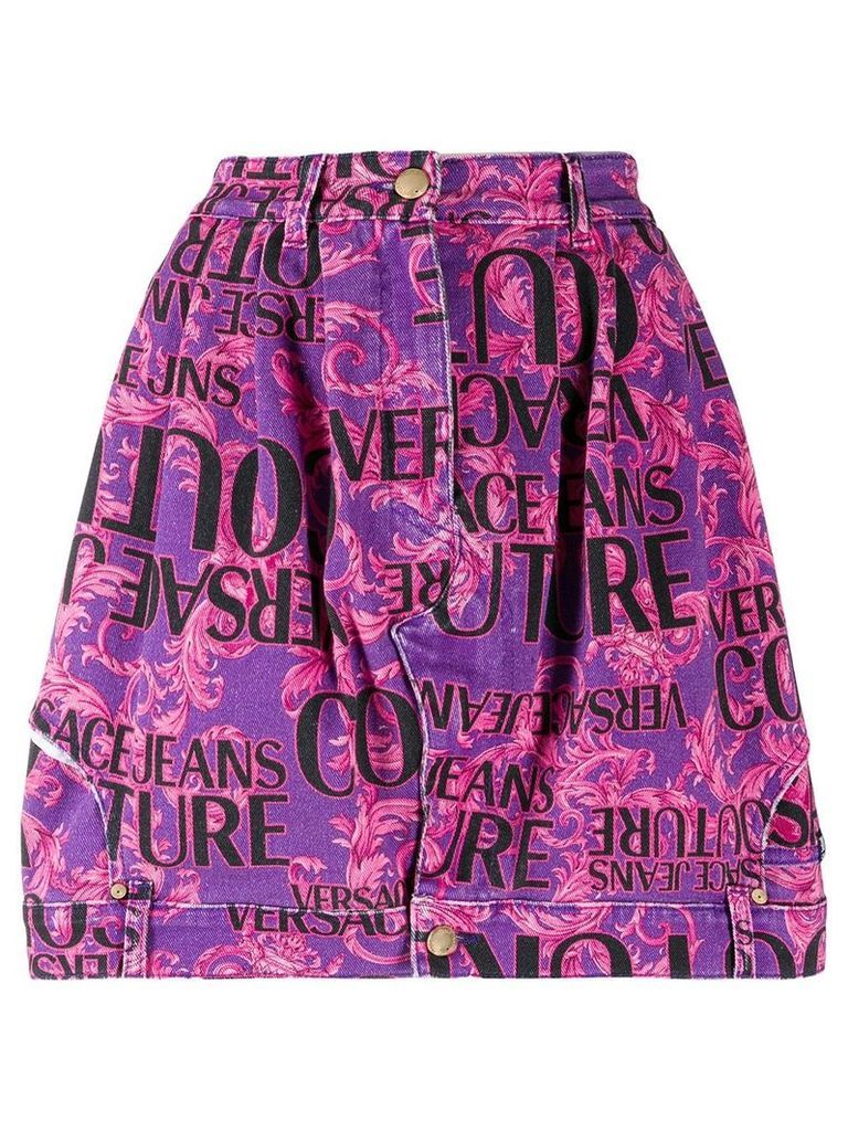Versace Jeans Couture printed logo skirt - PINK