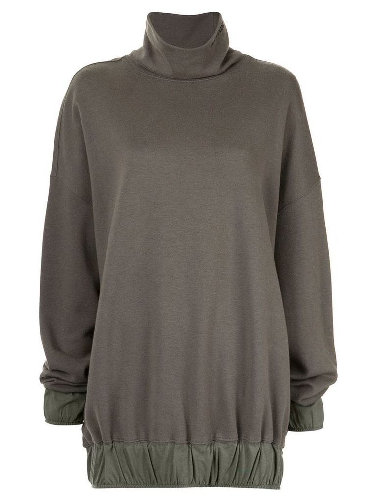 We11done high standing collar top - Green