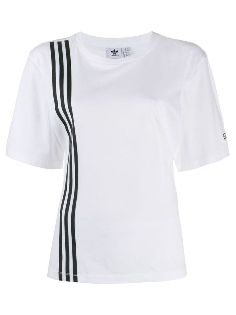 adidas stripe print T-shirt - White