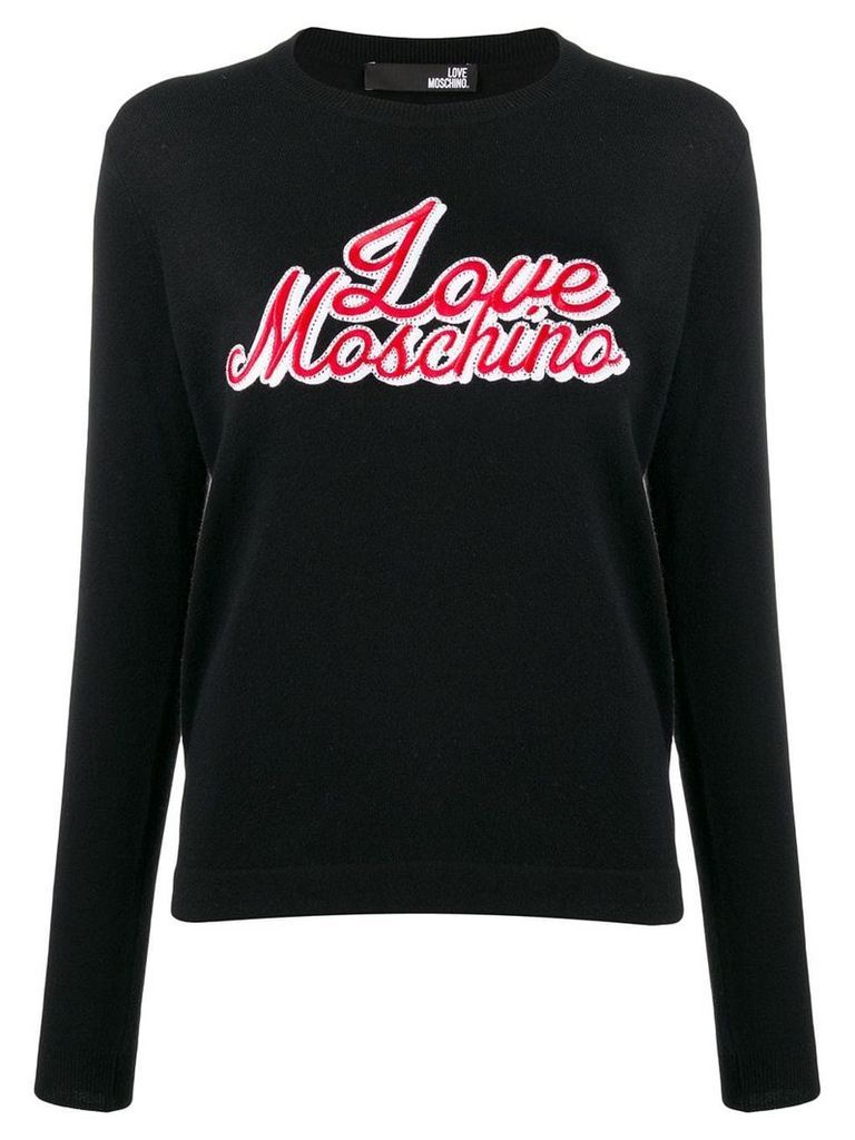Love Moschino stitched logo jumper - Black