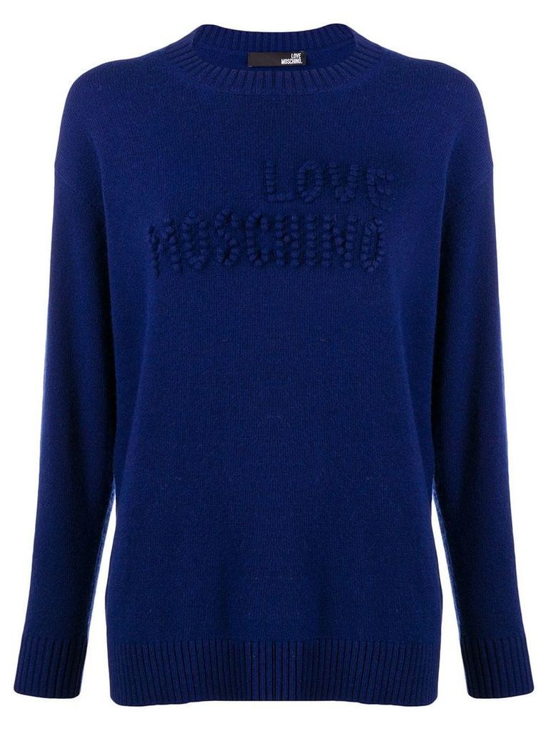 Love Moschino stitched logo jumper - Blue