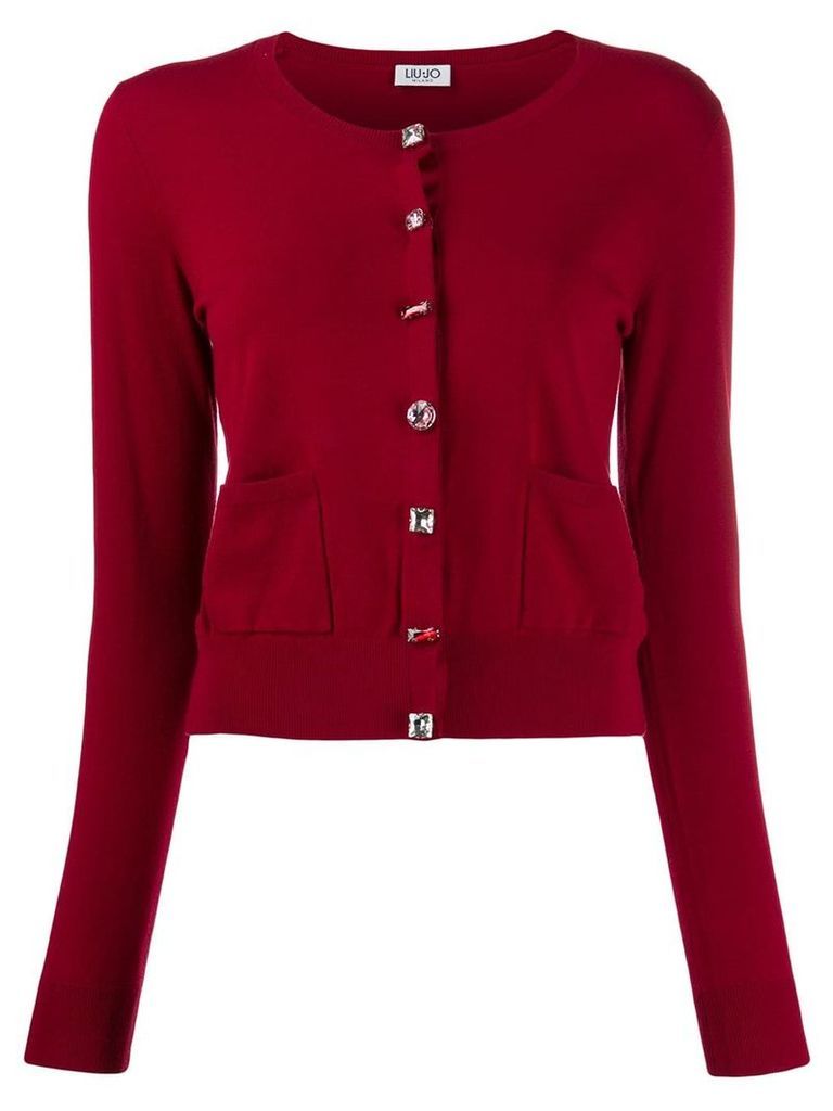 LIU JO embellished slim-fit cardigan - Red