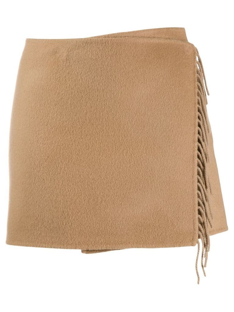 P.A.R.O.S.H. fringe mini skirt - Brown