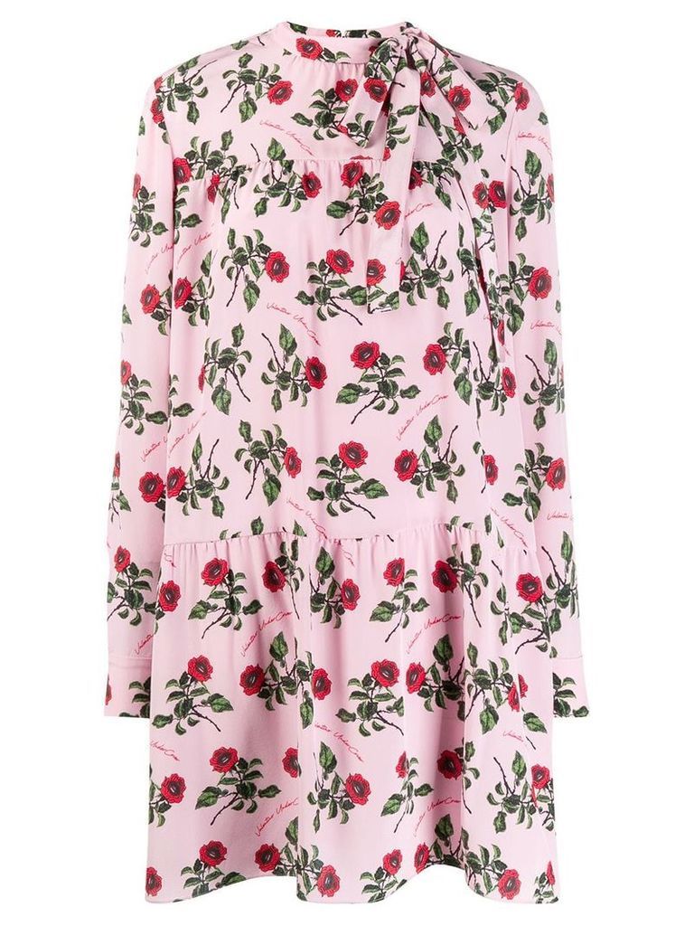 Valentino floral print short dress - PINK