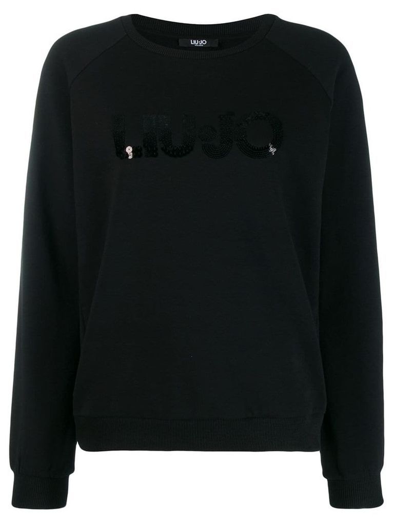 LIU JO sequin logo sweatshirt - Black