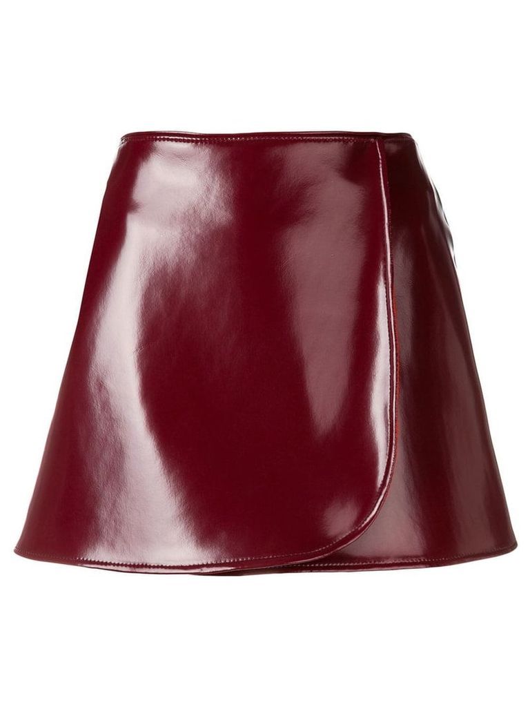 Emilio Pucci Bordeaux Patent Mini Skirt - Red