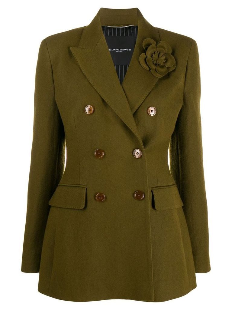 Ermanno Scervino double-breasted pin detail blazer - Green