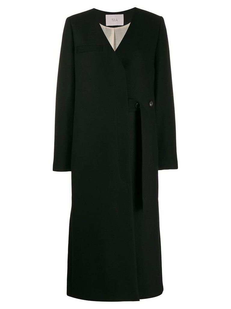 Tela buttoned cape coat - Black