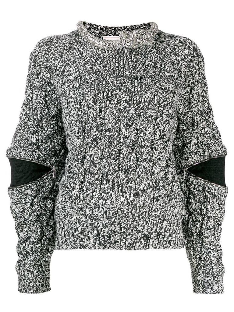 Alexander McQueen zipped sleeve sweater - Black