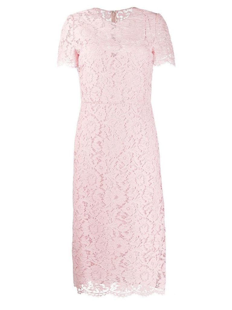 Valentino floral lace fitted dress - PINK