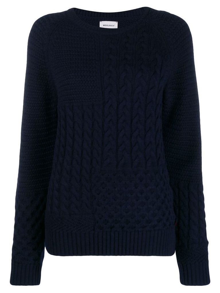 Woolrich cable knit jumper - Blue