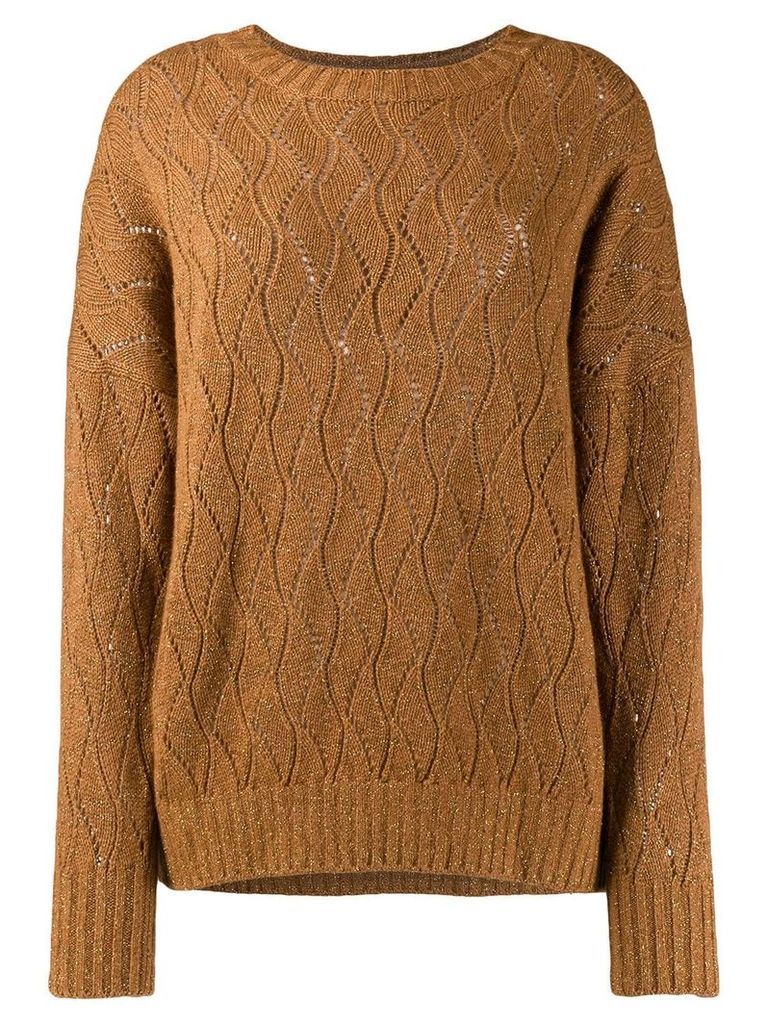 Etro knitted pointelle jumper - Brown