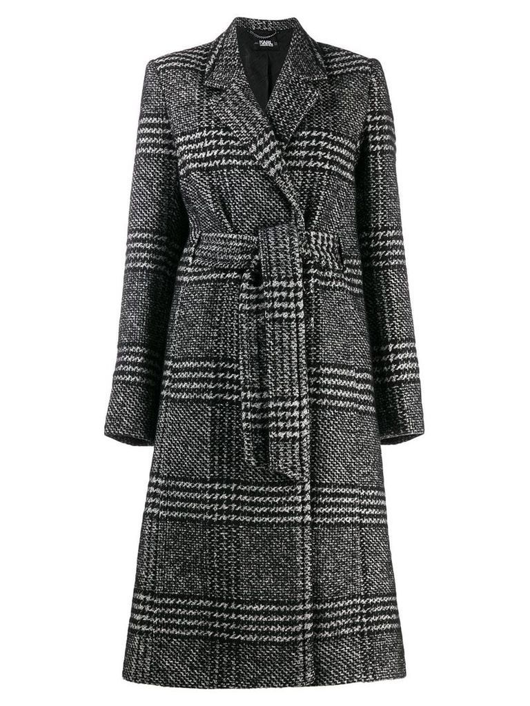 Karl Lagerfeld tailored check coat - Black