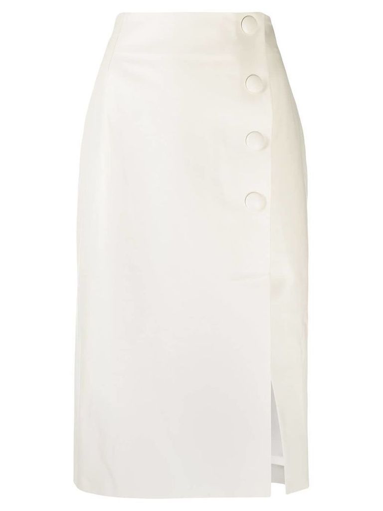 Drome button-up midi skirt - White