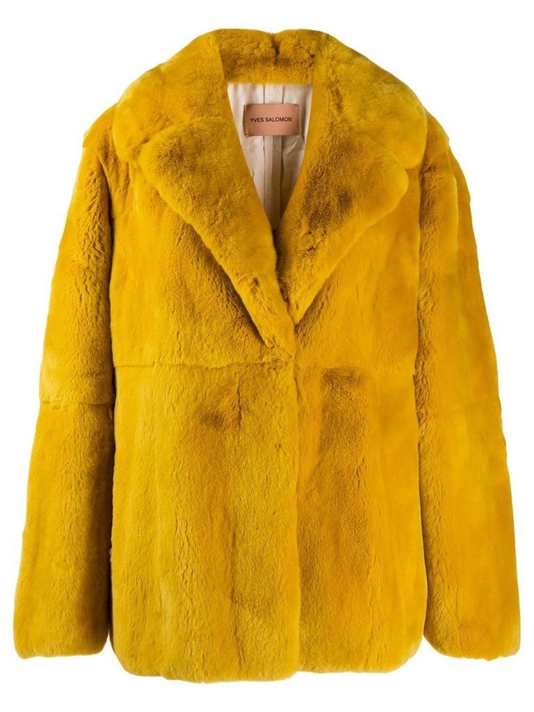 Yves Salomon single breasted coat - Yellow