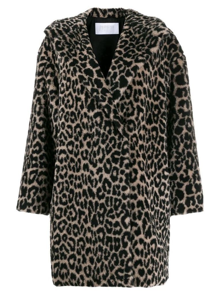 Harris Wharf London leopard-print faux fur coat - Black