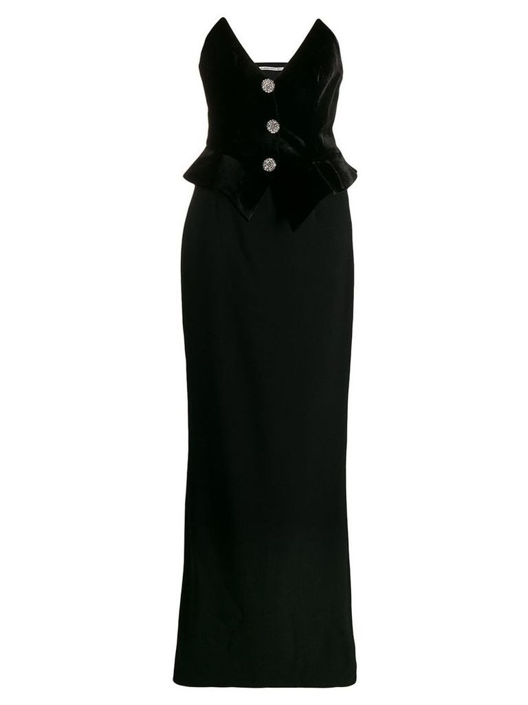 Alessandra Rich velvet bodice dress - Black