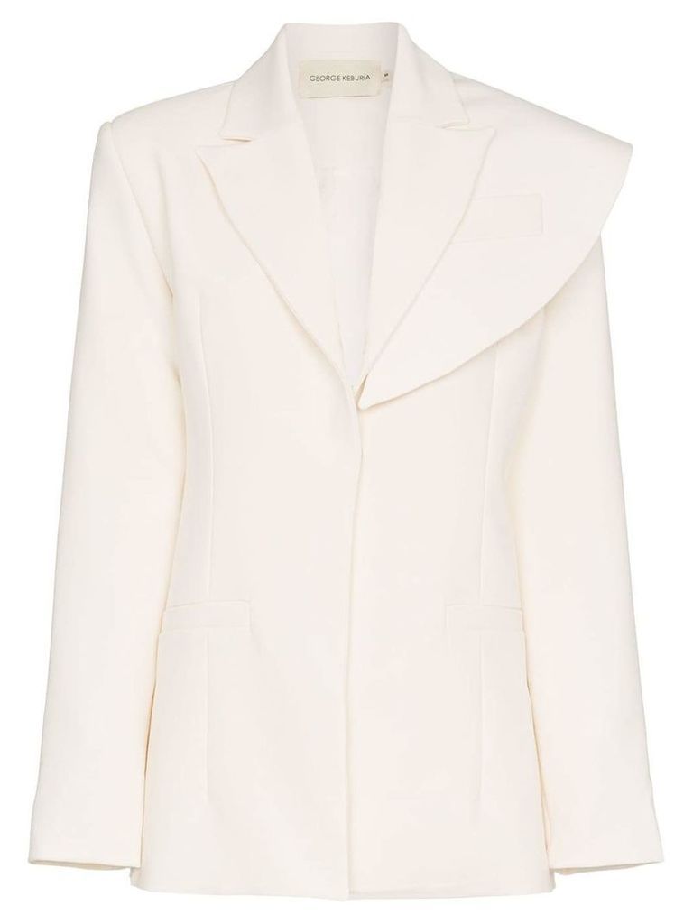 George Keburia asymmetric fitted blazer - White