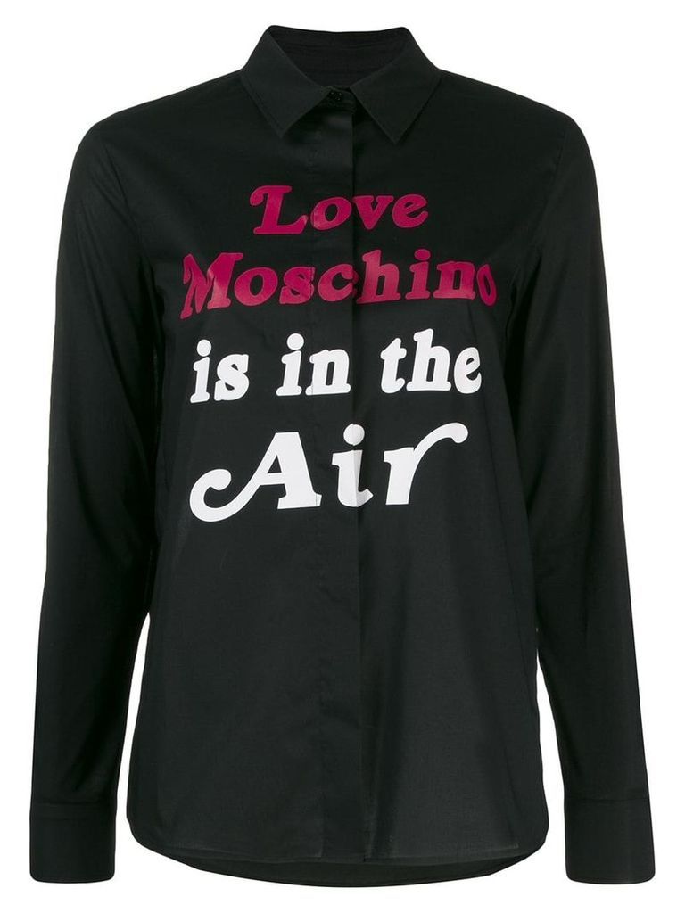 Love Moschino slogan print shirt - Black