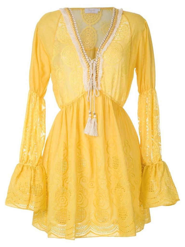 Brigitte long sleeved beach dress - Yellow