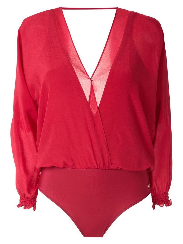 Brigitte silk bodysuit - Red