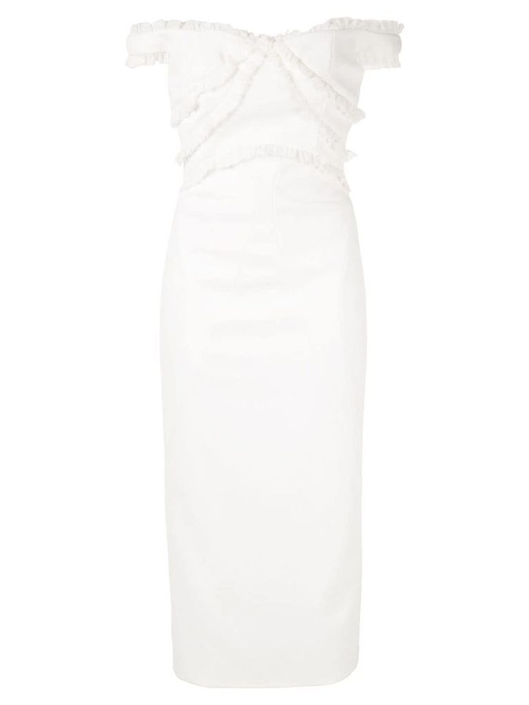 Rachel Gilbert Kiki frill trim dress - White
