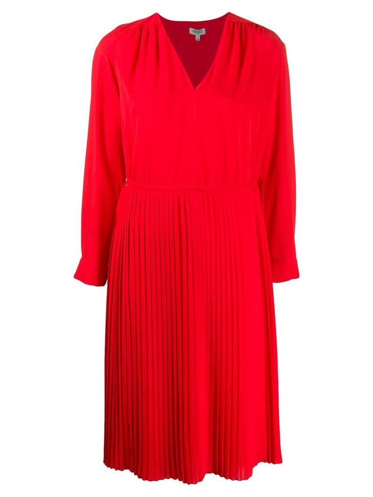 Kenzo pleated midi dress - Red