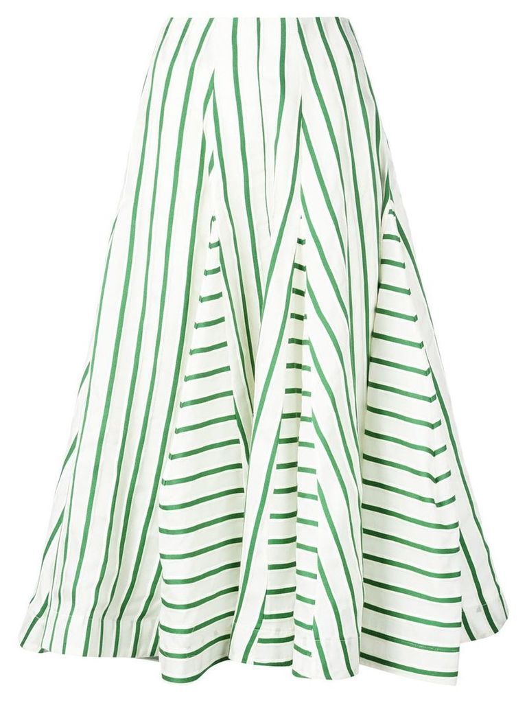 Rosie Assoulin flouncy striped skirt - Green