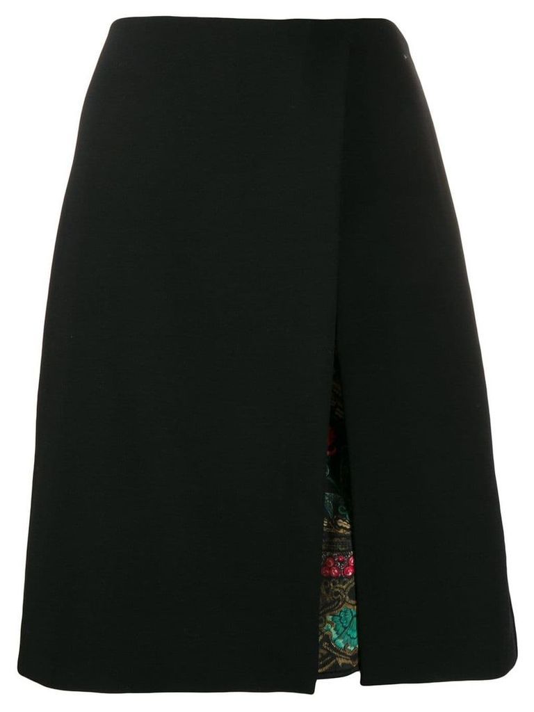 Etro A-line skirt with front slit - Black