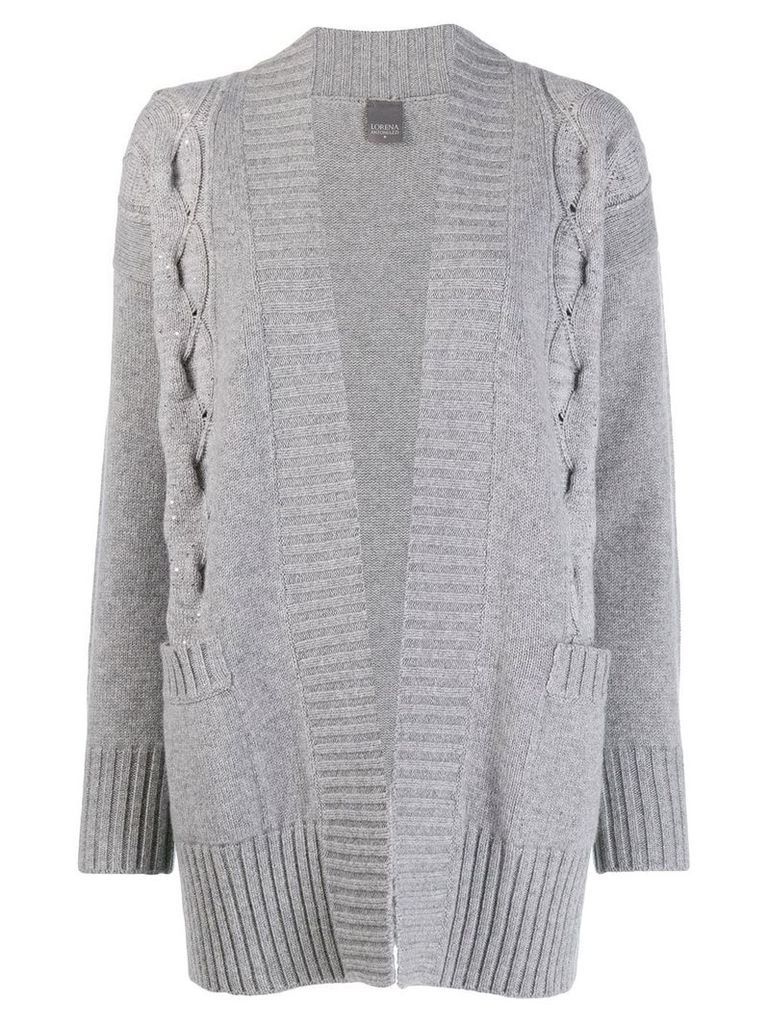 Lorena Antoniazzi short knitted cardigan - Grey