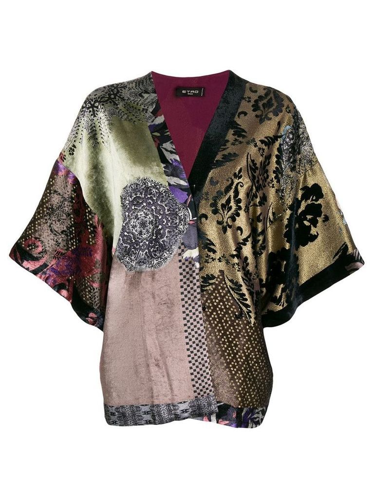 Etro patchwork kimono - PURPLE