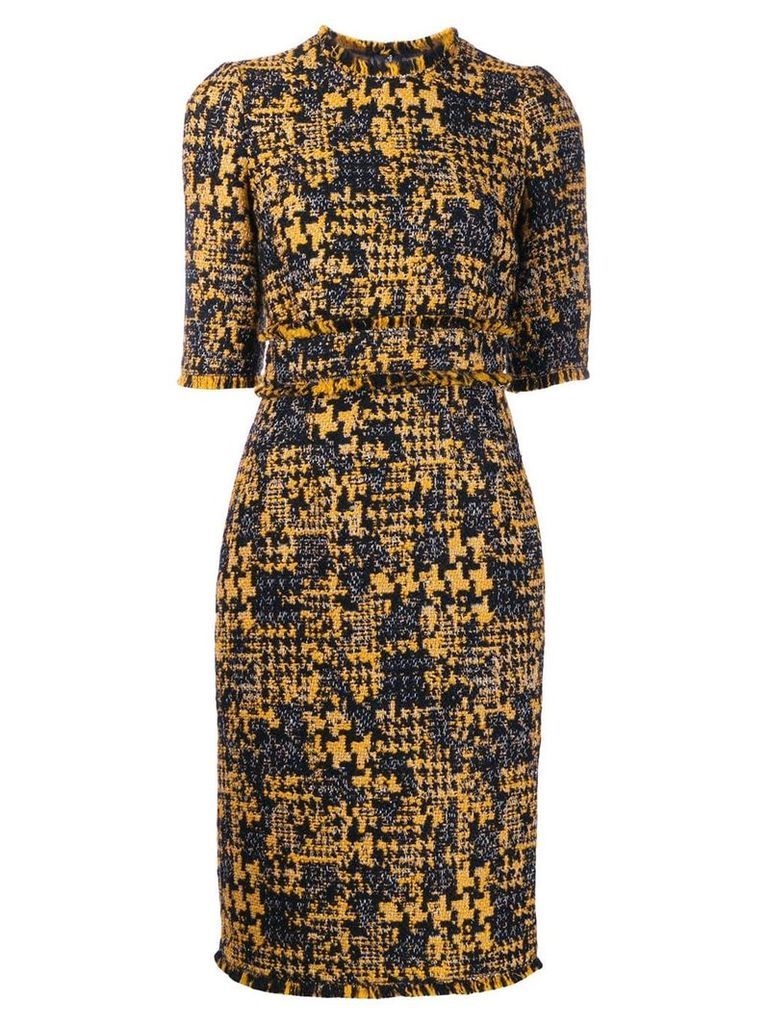 Dolce & Gabbana tweed pencil dress - Yellow